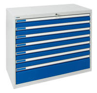 Schubladenschrank Serie MovaFlex/ESTA, RAL 7035/5010, 7  