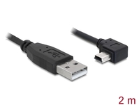 Delock Kabel USB 2.0-A Stecker > USB mini-B 5pin Stecker gewinkelt 2m