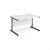 Contract 25 straight desk with graphite cantilever leg 1200mm x 800mm - white to
