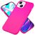 Hülle für iPhone 14 - Bunte Neon Silikon Handyhülle Samtig Weich Rutschfest Case Pink