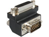 Adapter, DVI, 24+5 Pin Buchse zu VGA 15 Pin, Stecker 90° gewinkelt, Delock® [65425]