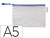 Bolsa multiusos tarifold pvc din A5 apertura superior con cremallera portaboligrafo y correa azul
