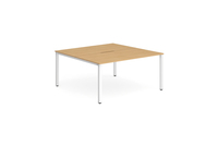 Evolve Plus 1200mm Back to Back 2 Person Desk Beech Top White Frame BE158