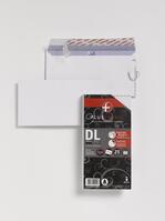 Plus Fabric Wallet Envelope DL Peel and Seal Plain Easy Open Power-Tac 110gsm White (Pack 25)