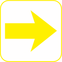 Piktogramm - Richtungspfeil, gerade, Gelb, 10 x 10 cm, Kunststofffolie
