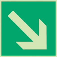 Sicherheitskennzeichnung - Richtungspfeil, schräg, Grün, 15 x 15 cm, Weiß