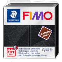 Modelliermasse Fimo Kunststoff 57g leather-effekt schwarz