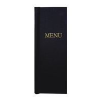 Nisbets Slip Grip Menu Covers 1/2 Width A4 Size in Black Board & Cloth 50 Pack