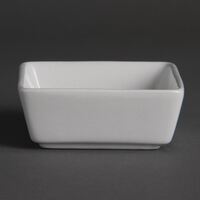 Olympia Mini Square Dishes 85mm Porcelain White Serving Bowls Restaurant 12pc