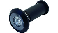 Türspion Messing schwarz, Türbohrung 14mm Türstärke 33-56mm, Blickwinkel 200°