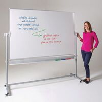 Revolving mobile double sided whiteboards - 1200 x 900mm, magnetic