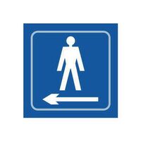 Gentlemen graphic arrow left sign