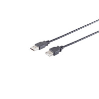 USB High Speed 2.0 Verlängerung, A Stecker auf A Buchse, USB 2.0, schwarz, 1,8m