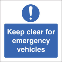 SPARTEX 11633F KEEP CLEAR FOR EMERGENCY VEHICLES (200X200MM) RGD