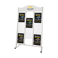 Multi-Section Poster Stand / Info Presenter "Saturn", 1-sided, 8x A4 pockets