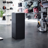 EasyCube Hooded Display Case / Floorstanding Presentation Showcase / EasyCube Plinth Showcase | black 1200 mm 200 mm 13.0 kg