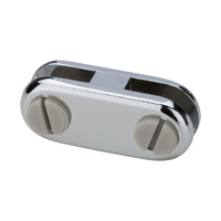 Chrome Plated Panel Connectors | 2 way connector, straight with grey plastic screws
