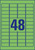 Farbige Etiketten, ablösbar, A4, 45,7 x 21,2 mm, 20 Bogen/960 Etiketten, grün
