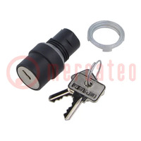 Switch: rotary with key; 22mm; Stabl.pos: 2; none; IP65; prominent
