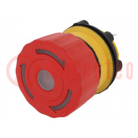 Switch: emergency stop; 22mm; Stabl.pos: 2; NC; red; LED; 24V; IP65