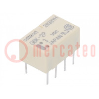 Relay: electromagnetic; DPDT; Ucoil: 3VDC; Icontacts max: 1A; PCB