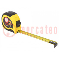Measuring tape; L: 3m; Width: 16mm; Enclos.mat: ABS,rubber; measure