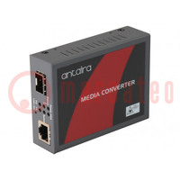 Converter multimediale; GIGA ETHERNET/fibra ottica SFP; 5VDC