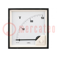 Voltmeter; op paneel; VDC: 0÷60V; Klasse: 1,5; Umax: 600V; 144x144mm