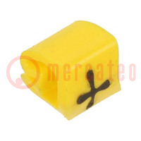 Jelölések; Jelölés: +; 1,3÷3mm; PVC; sárga; -30÷80°C; THT; CLI C
