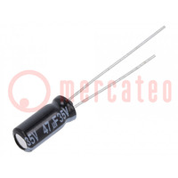 Condensateur: électrolytique; THT; 47uF; 35VDC; Ø5x11mm; Trame: 2mm
