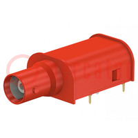 Adapter BNC; socket; red; soldered; Type: insulated