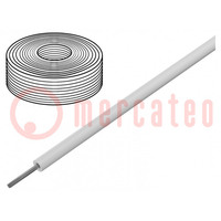 Wire; stranded; Cu; silicone; white; 150°C; 600V; 7.5m; 10AWG; 25ft