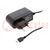 Power supply: switched-mode; 5VDC; 2A; 10W; Plug: EU; Out: USB micro