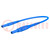 Csatlakozó kábel; 8A; banándugó 4 mm,kétoldalas; Unévl: 1kV; kék