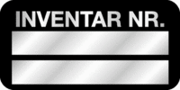 Inventaretiketten - INVENTAR NR., Schwarz, 19 x 38 mm, Polyester, Silber, B-969