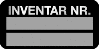 Inventaretiketten - INVENTAR NR., Schwarz, 19 x 51 mm, Polyester, Silber, B-969