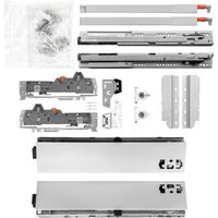 Produktbild zu BLUM Schubladenschienen TANDEM-Höhe 83 mit Reling 195mm 65kg, NL600 grau KB600mm