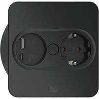 Produktbild zu Bachmann Presa ad incasso TWIST 2 angolare, presa Schuko, USB, nero opaco