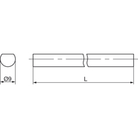 Produktbild zu MACO RUSTICO Drehstange abgeflacht D-9 mm, L=1400 mm, schwarz (94126)