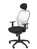 Silla Jorquera malla blanca asiento bali negro con cabecero fijo