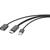 RENKFORCE RF-4700672 USB / HDMI CÂBLE ADAPTATEUR [1X HDMI MÂLE - 2X USB 2.0 TYPE A MÂLE, USB 2.0 TYPE A FEMELLE] NOIR AVEC FONCT
