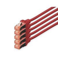 DIGITUS CAT 6 S/FTP Patchkabel, 5 Stück, 10m, rot