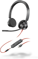 POLY Zestaw słuchawkowy stereo Blackwire 3325 USB-C z certyfikatem Microsoft Teams + wtyczka 3,5 mm + przejściówka USB-C/A