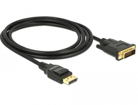 DeLOCK 85313 adapter kablowy 2 m DisplayPort DVI-D Czarny
