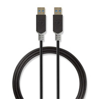 Nedis CCBW61000AT20 USB-kabel 2 m USB 3.2 Gen 1 (3.1 Gen 1) USB A Antraciet