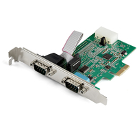 StarTech.com 2-port PCI Express RS232 Serial Adapter Kaart, PCIe RS232 Seriële Host Controller Kaart, PCIe naar Dual Serial DB9 Kaart, 16950 UART, Uitbreidingskaart, Windows & L...