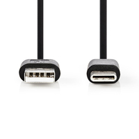 Nedis CCGB60600BK30 cable USB 3 m USB 2.0 USB C USB A Negro