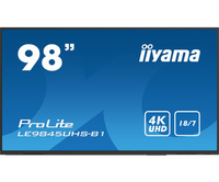 iiyama LE9845UHS-B1 visualizzatore di messaggi Pannello piatto per segnaletica digitale 2,49 m (98") LED Wi-Fi 350 cd/m² 4K Ultra HD Nero Processore integrato Android 8.0 18/7