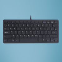 R-Go Tools Compact Ergonomische Tastatur R-Go , flaches Design, Mini-Tastatur, QWERTY (UK), verkabelt, schwarz