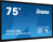 iiyama TE7514MIS-B1AG Signage-Display Interaktiver Flachbildschirm 190,5 cm (75") LCD WLAN 435 cd/m² 4K Ultra HD Schwarz Touchscreen Eingebauter Prozessor Android 24/7
